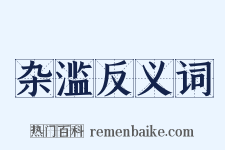 杂滥反义词是什么意思的图片